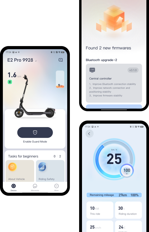 Xiaomi Ninebot E2 Pro Commuter E-Scooter: Fast-Folding Design, 50km Range, 10" Tires & Integrated Headlight for Urban Travel